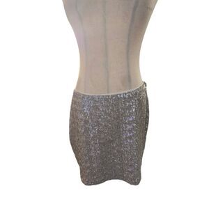 GAP Silver Sequin Mini Skirt